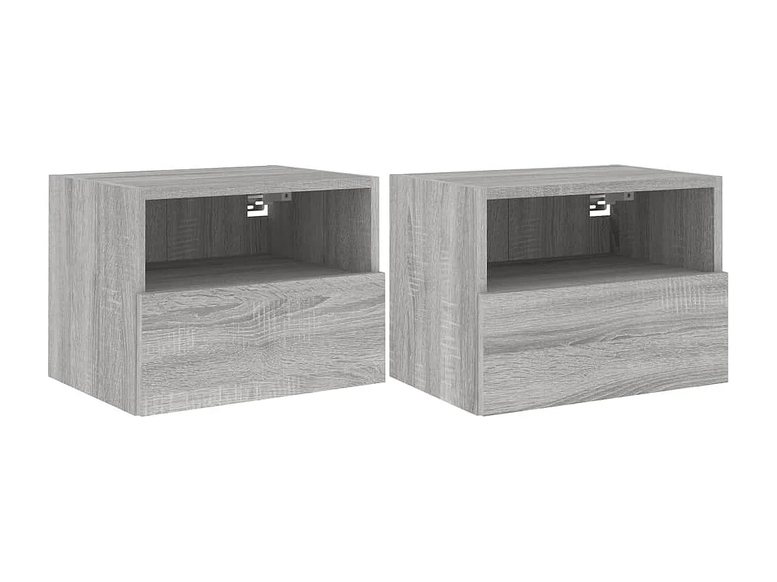 Meubles TV muraux 2pcs sonoma gris 40x30x30cm bois d'ingénierie WET5985