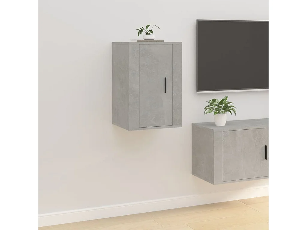 Meubles TV muraux 2 pcs Gris béton 40x34,5x60 cm WET4317