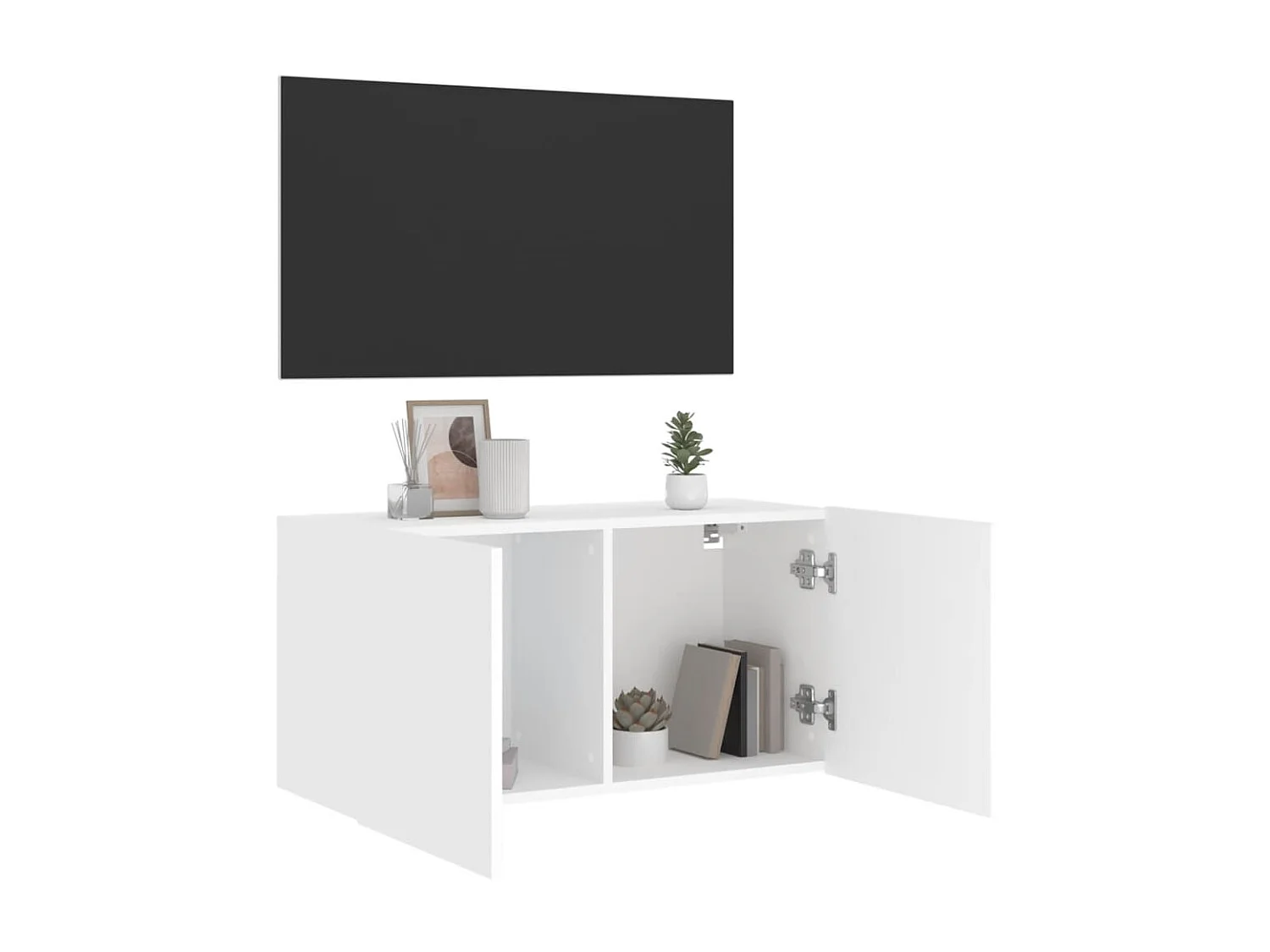 Meuble TV mural blanc 80x30x41 cm WET6127