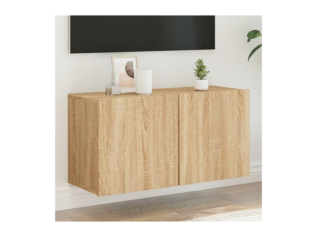 Tv-meubel wandgemonteerd 80x30x41 cm sonoma eikenkleurig NL297815