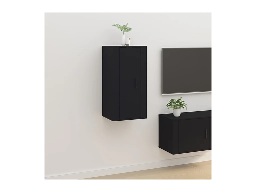 Tv-wandmeubel 40x34,5x80 cm zwart NL469685