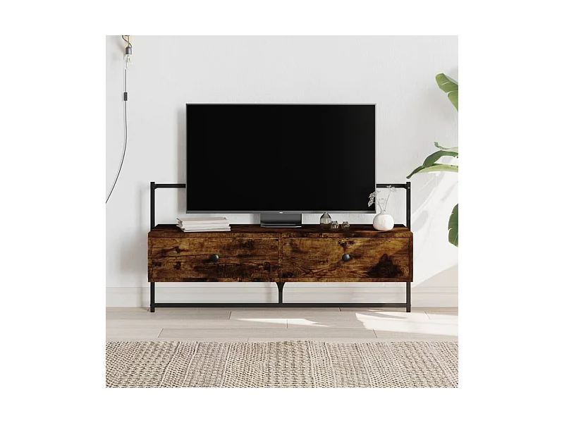 Meuble TV mural chêne fumé 100,5x30x51 cm bois d'ingénierie WET1118