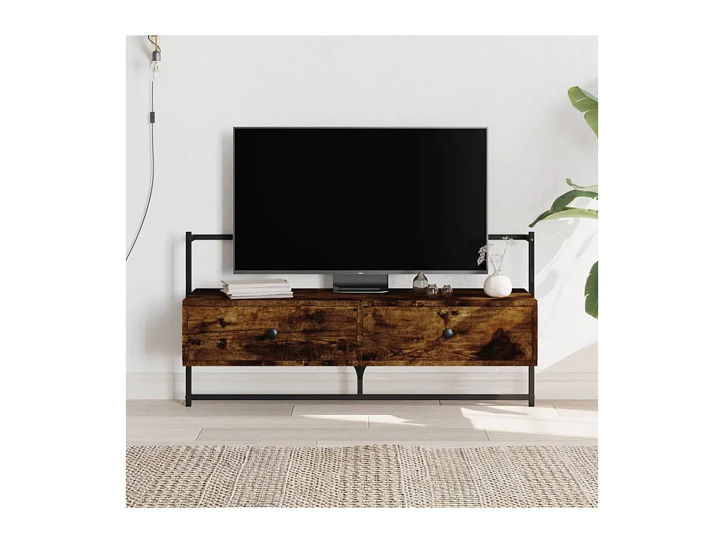 Meuble TV mural chêne fumé 100,5x30x51 cm bois d'ingénierie WET1118
