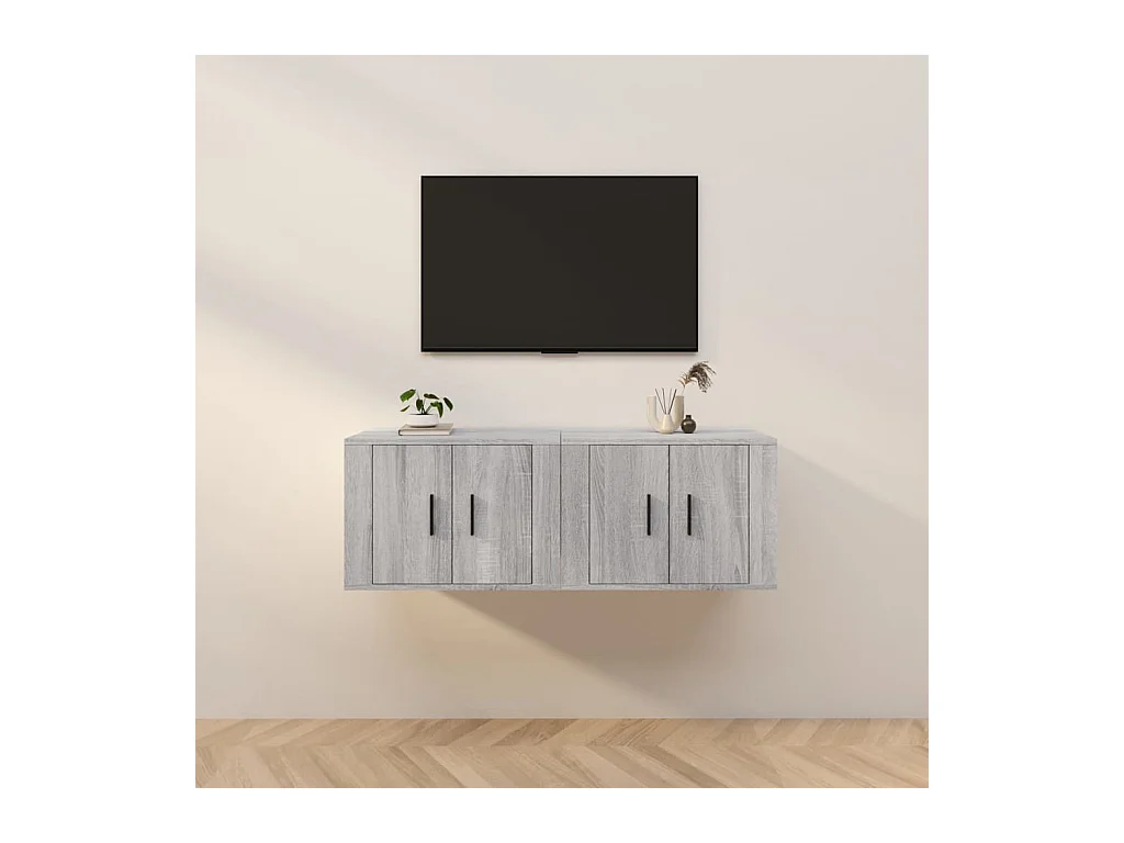 Meubles TV muraux 2 pcs sonoma gris 57x34,5x40 cm WET3391