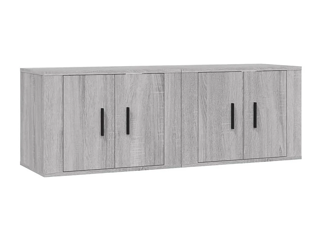 Meubles TV muraux 2 pcs sonoma gris 57x34,5x40 cm WET3391