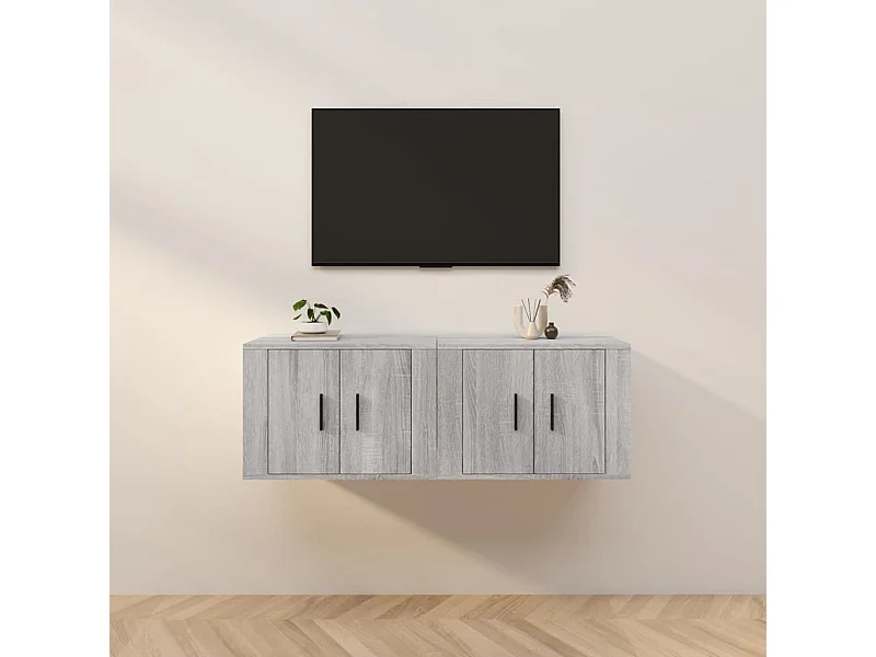 Meubles TV muraux 2 pcs sonoma gris 57x34,5x40 cm WET3391