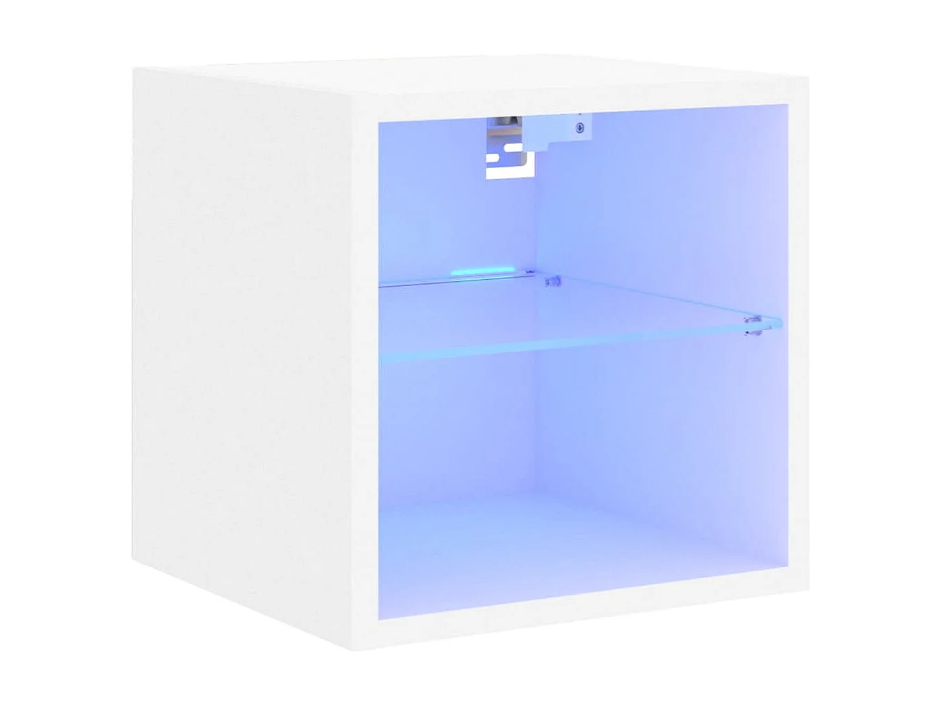 Mueble TV de pared con luces LED blanco 30x28,5x30 cm ES41337