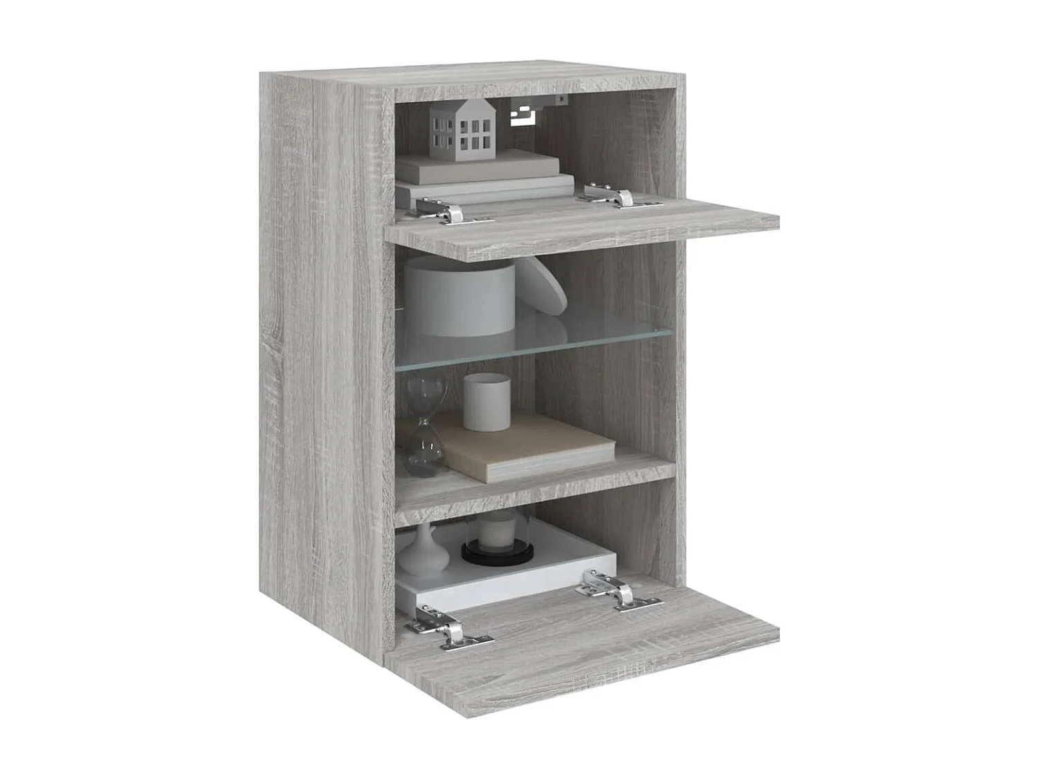 Meubles TV muraux et lumières LED 2pcs sonoma gris 40x30x60,5cm WET1163