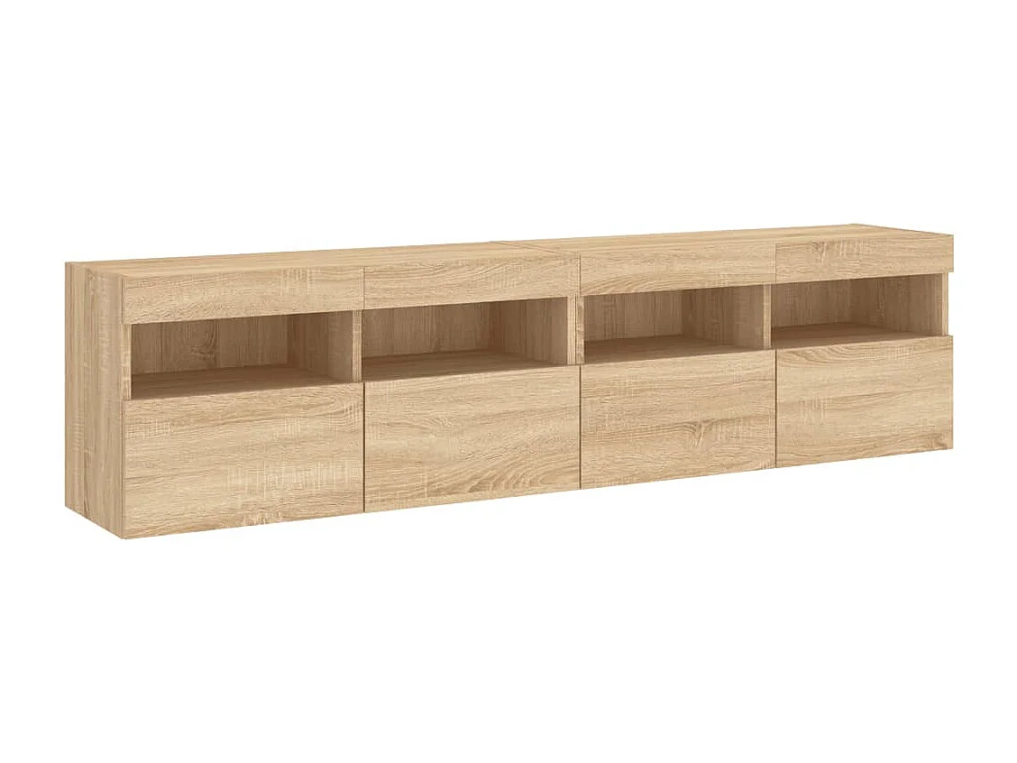 2er TV-Schränke,TV-Wandschränke mit LED-Leuchten Sonoma-Eiche 80x30x40cm -gkd459436