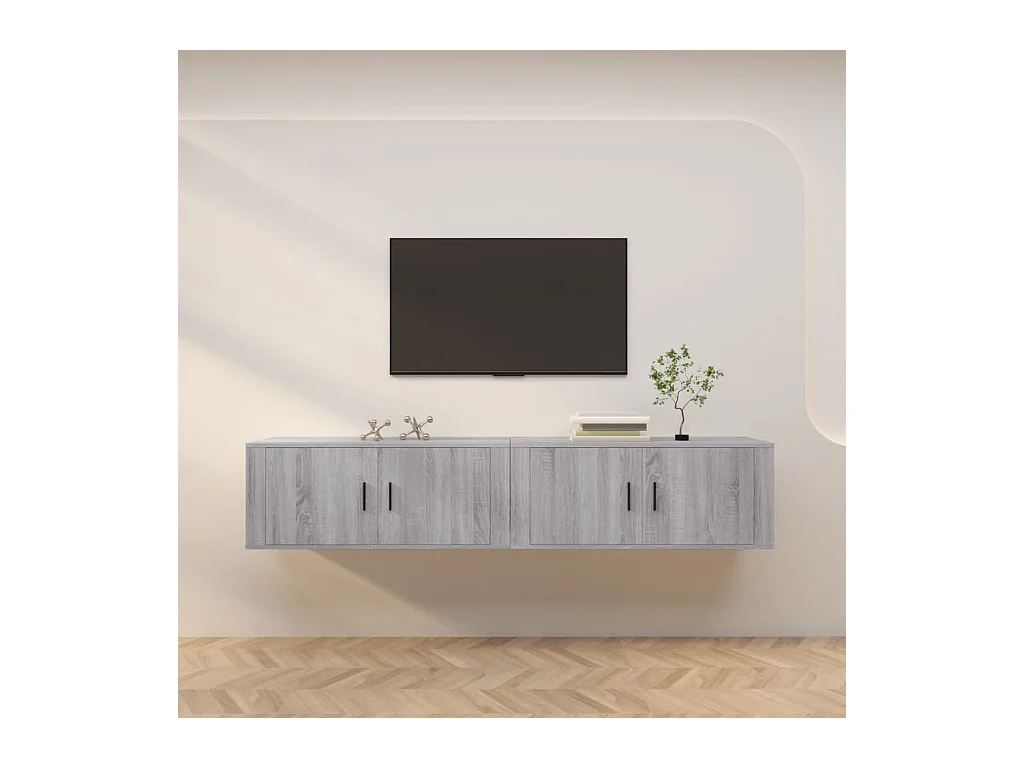 TV-Wandschränke 2 Stk.TV-Schränke Grau Sonoma 100x34,5x40 cm -gkd252151