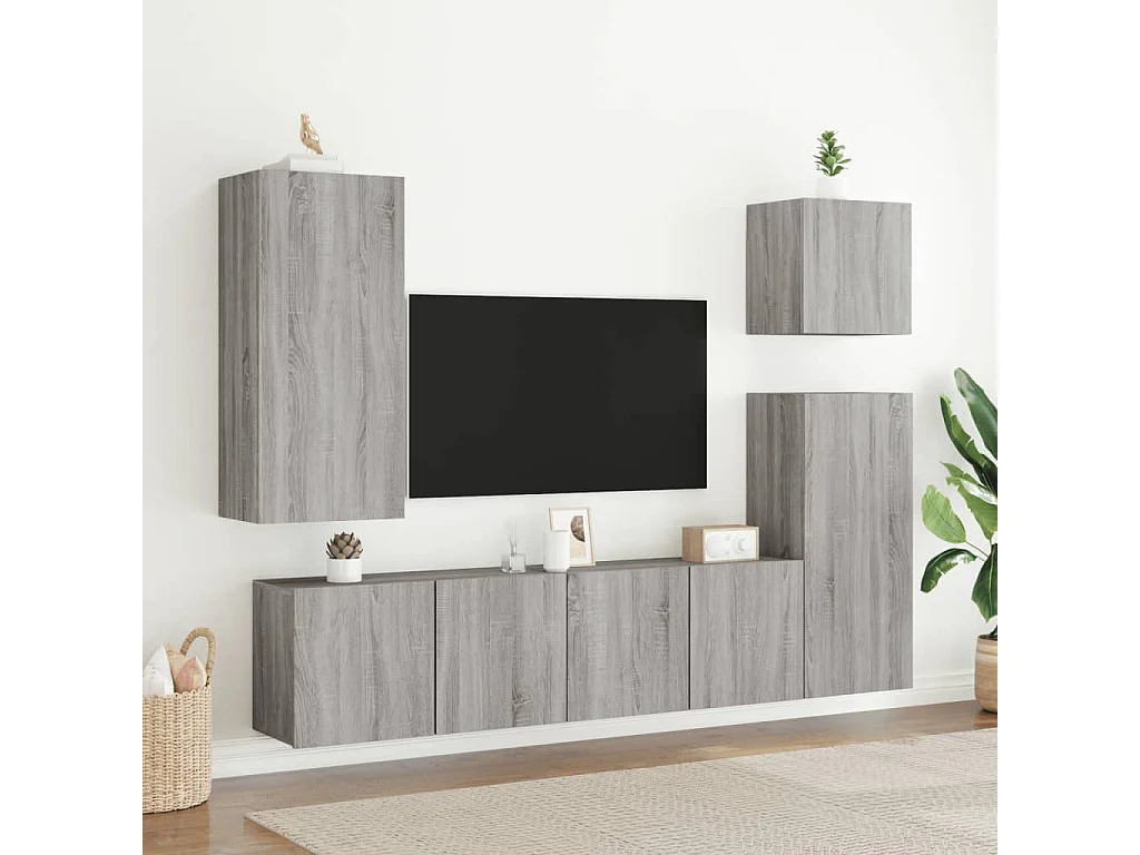 TV-Wandschränke 2 Stk.TV-Schränke Grau Sonoma 80x30x41 cm -gkd499943