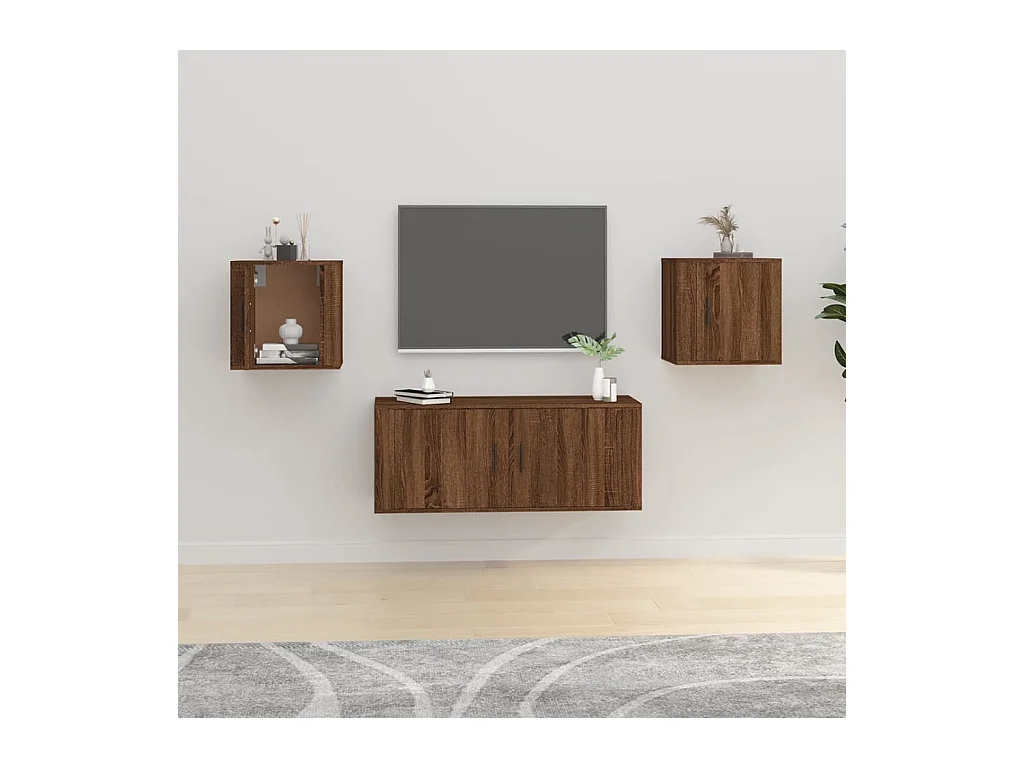 Meubles TV muraux 2 pcs Chêne marron 40x34,5x40 cm WET3526