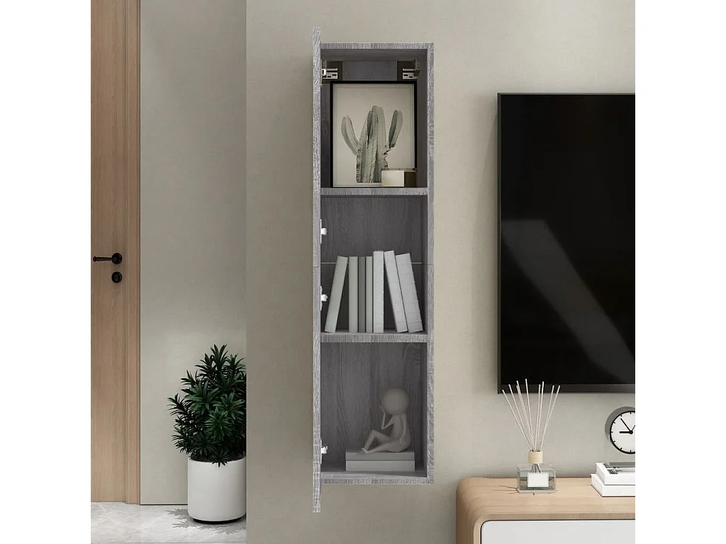 Meuble TV mural Sonoma gris 30,5x30x110 cm WET4435
