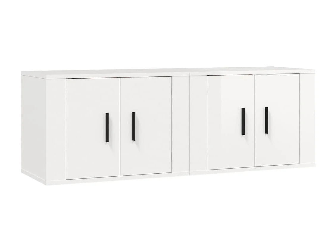 Meubles TV muraux 2 pcs blanc brillant 57x34,5x40 cm WET2365
