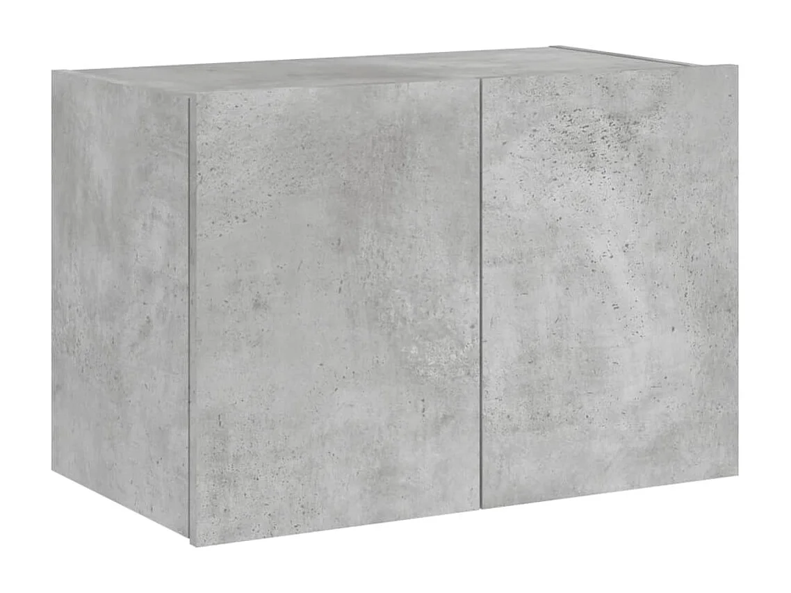 Meuble TV mural avec lumières LED gris béton 60x35x41 cm WET1319