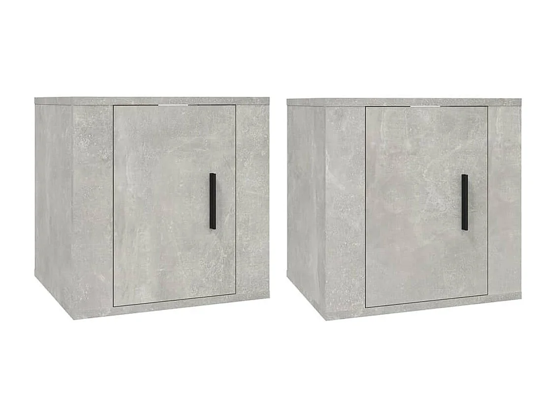 Móveis de TV de parede 2 pcs 40x34,5x40 cm cinzento cimento PT734246