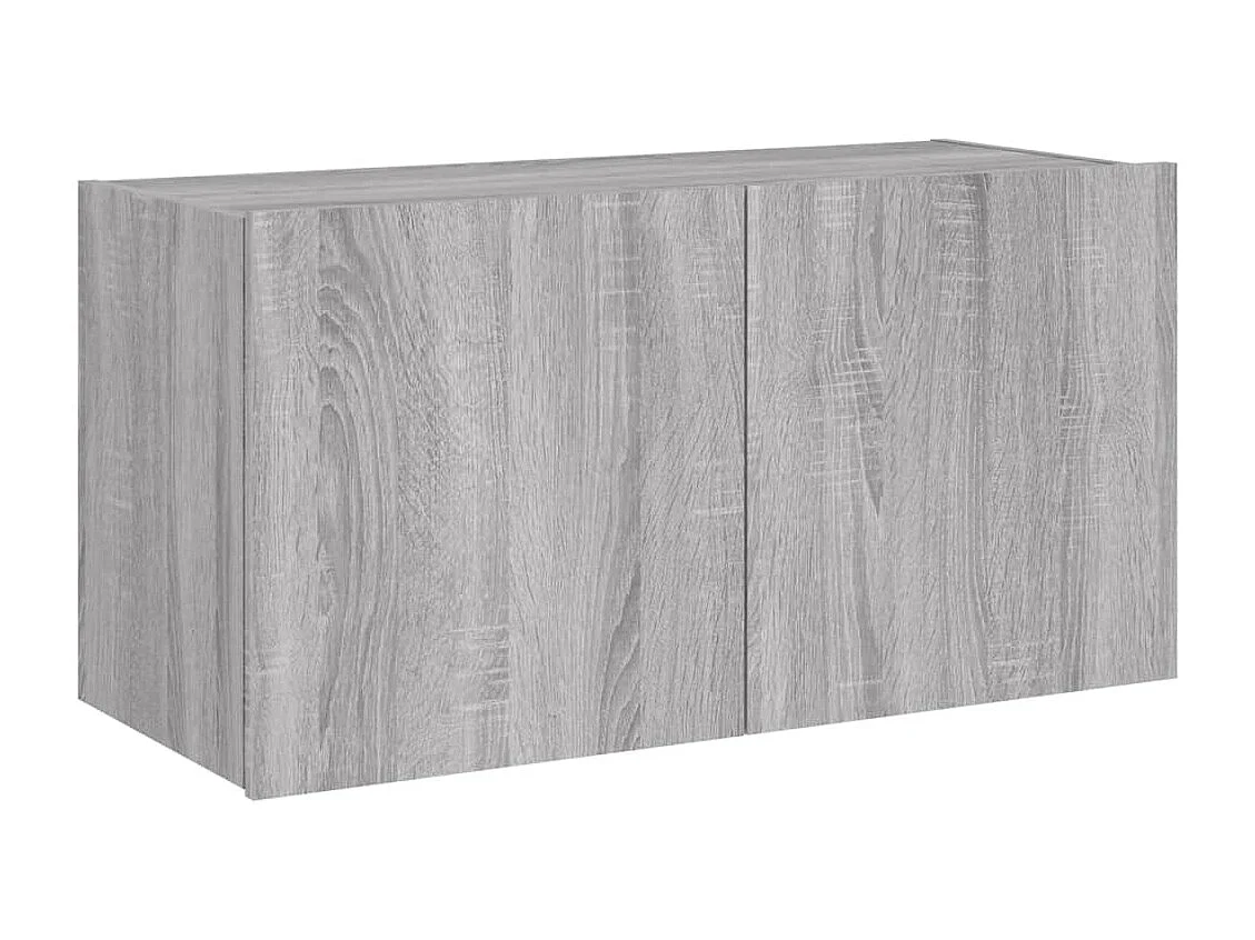 Meuble TV mural avec lumières LED sonoma gris 80x35x41 cm WET7384