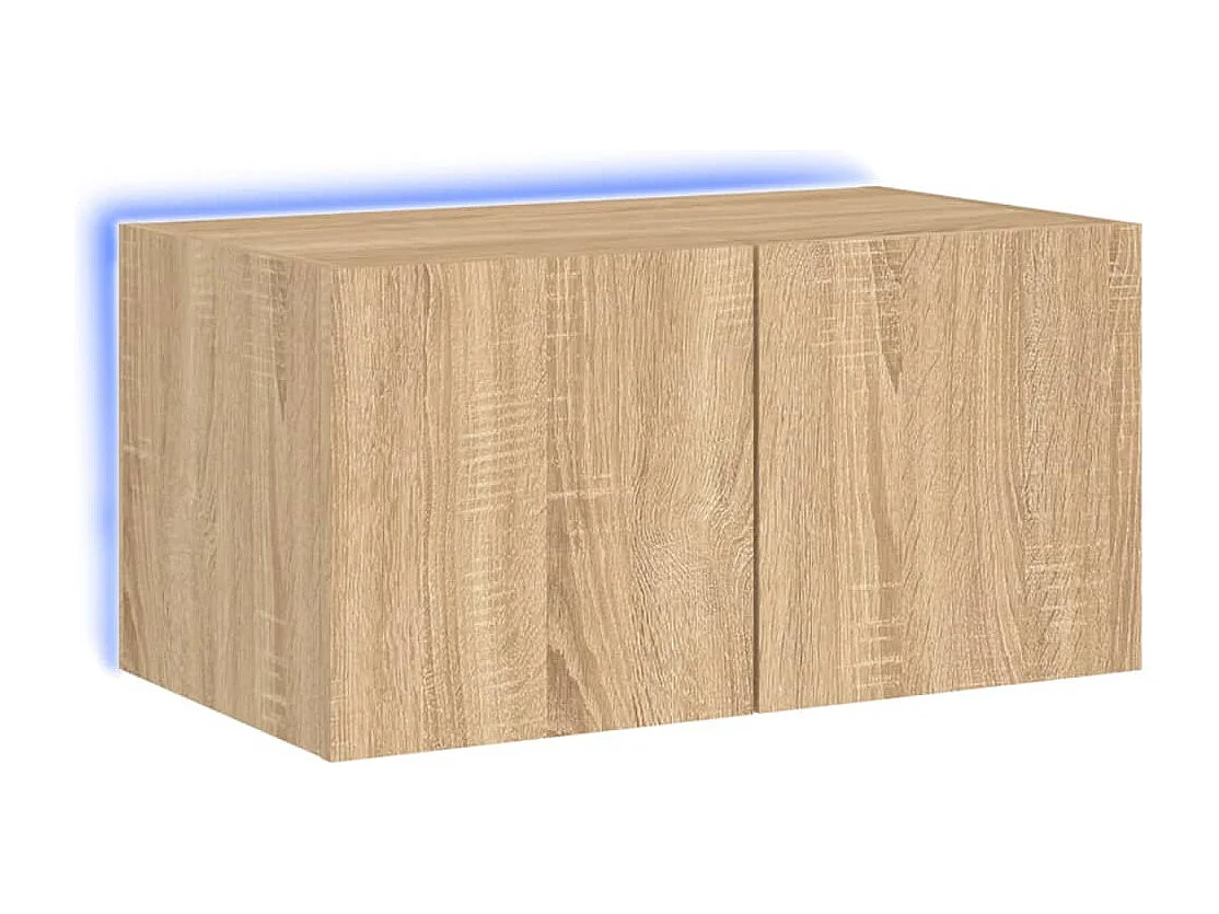 TV-Wandschrank,TV-Hängeschrank mit LED-Leuchten Sonoma-Eiche 60x35x31 cm -gkd606236