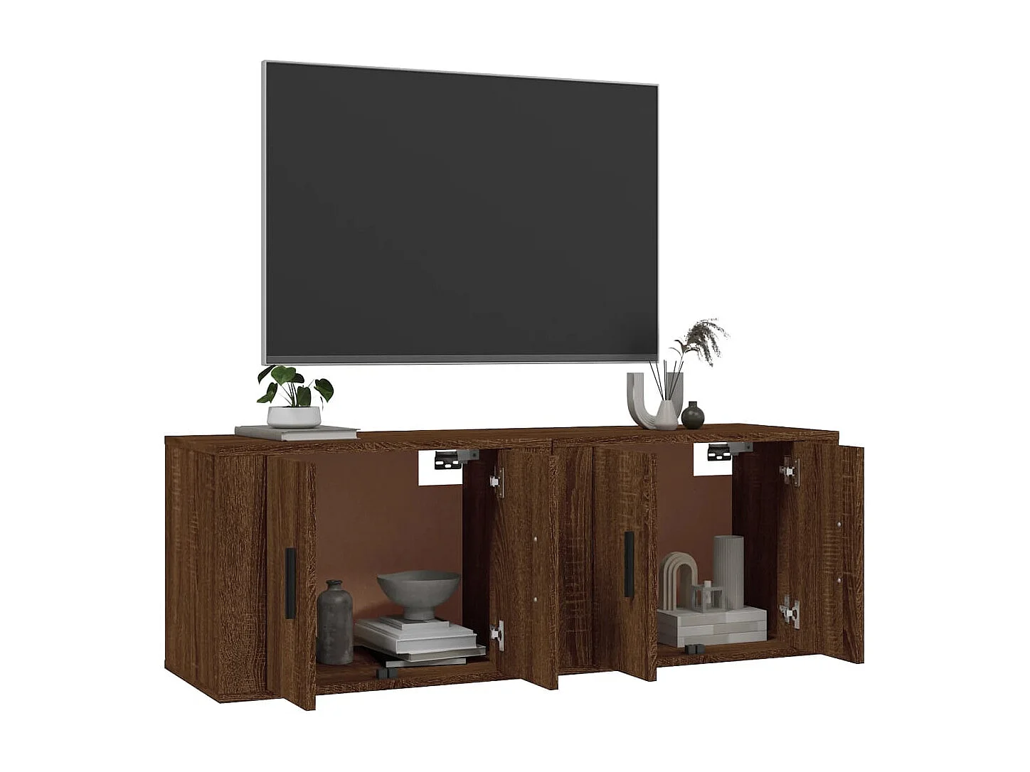 Meubles TV muraux 2 pcs chêne marron 57x34,5x40 cm WET2696