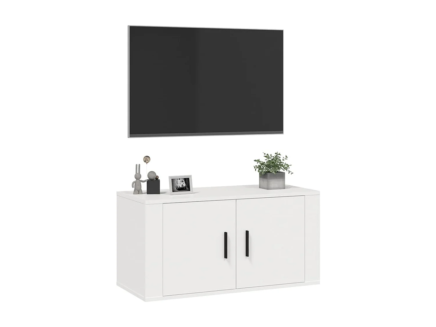 Mueble TV de pared blanco 80x34,5x40 cm ES89717