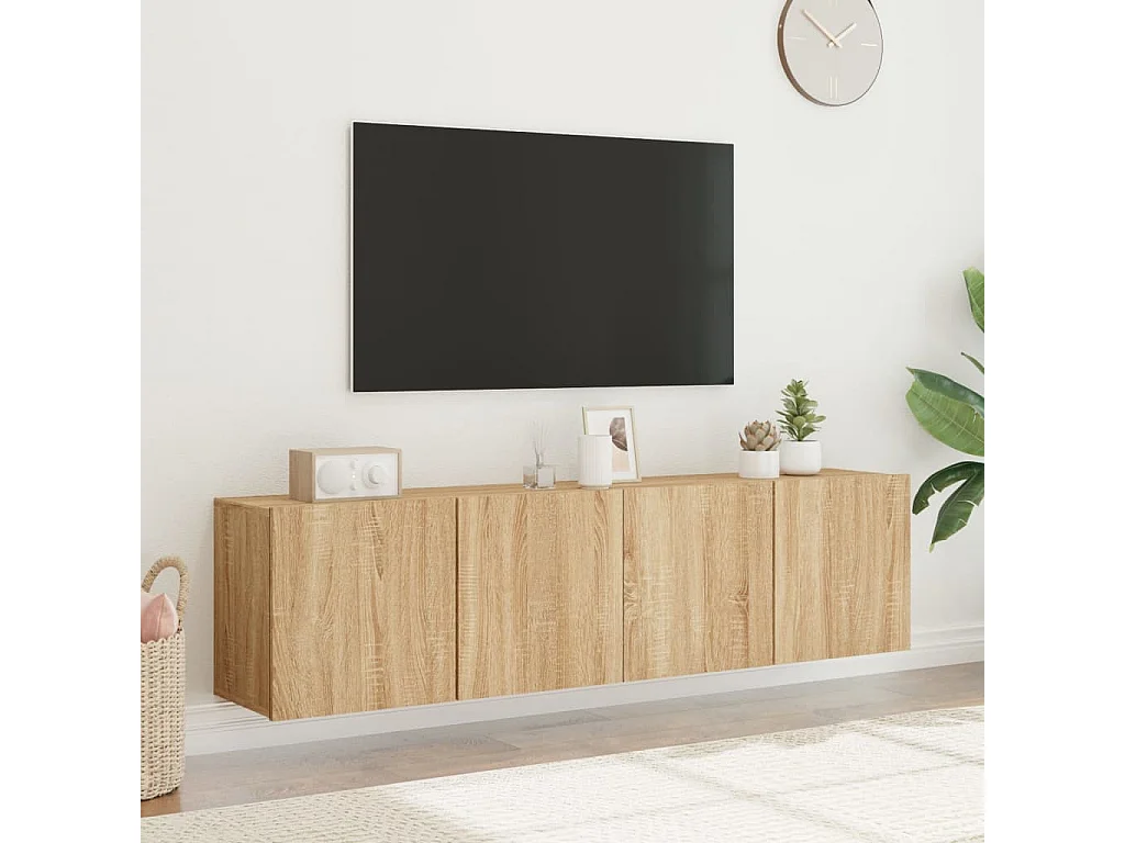 TV-Wandschränke 2 Stk.TV-Schränke Sonoma-Eiche 80x30x41 cm -gkd698072