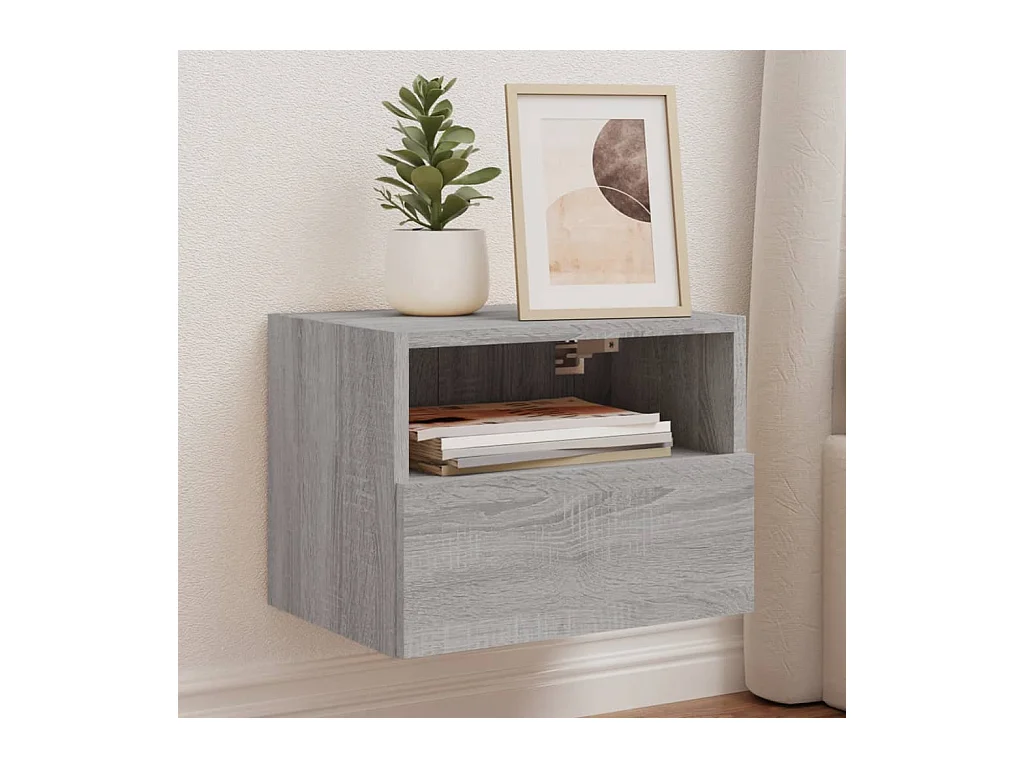 Meuble TV mural sonoma gris 40x30x30 cm bois d'ingénierie WET8799