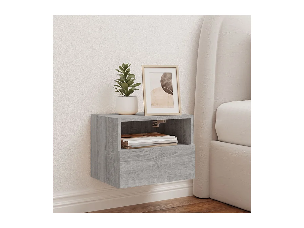 Tv-wandmeubel 40x30x30 cm bewerkt hout grijs sonoma NL701709