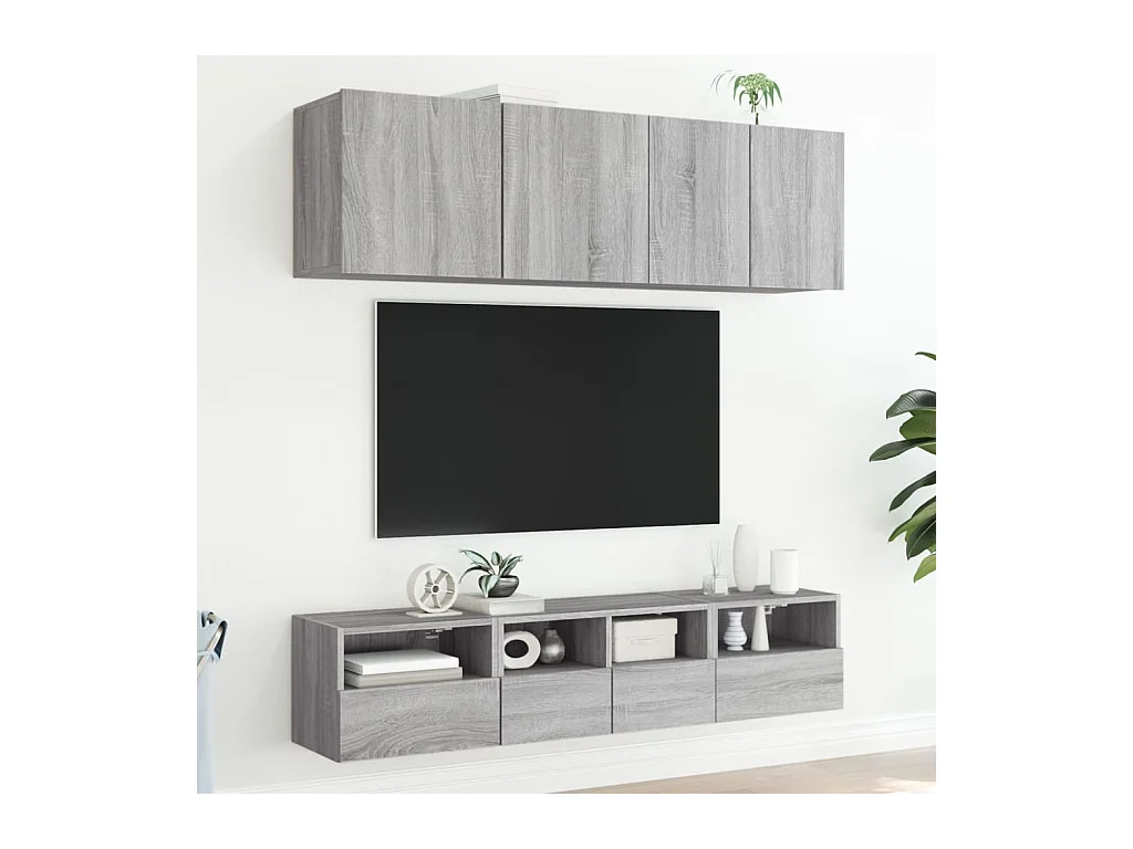 Tv-wandmeubel 40x30x30 cm bewerkt hout grijs sonoma NL701709