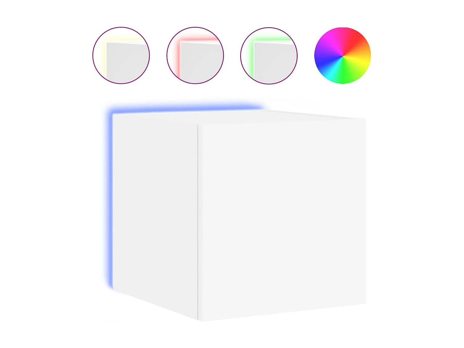 Móvel de parede para TV com luzes LED 30,5x35x30 cm branco PT774285