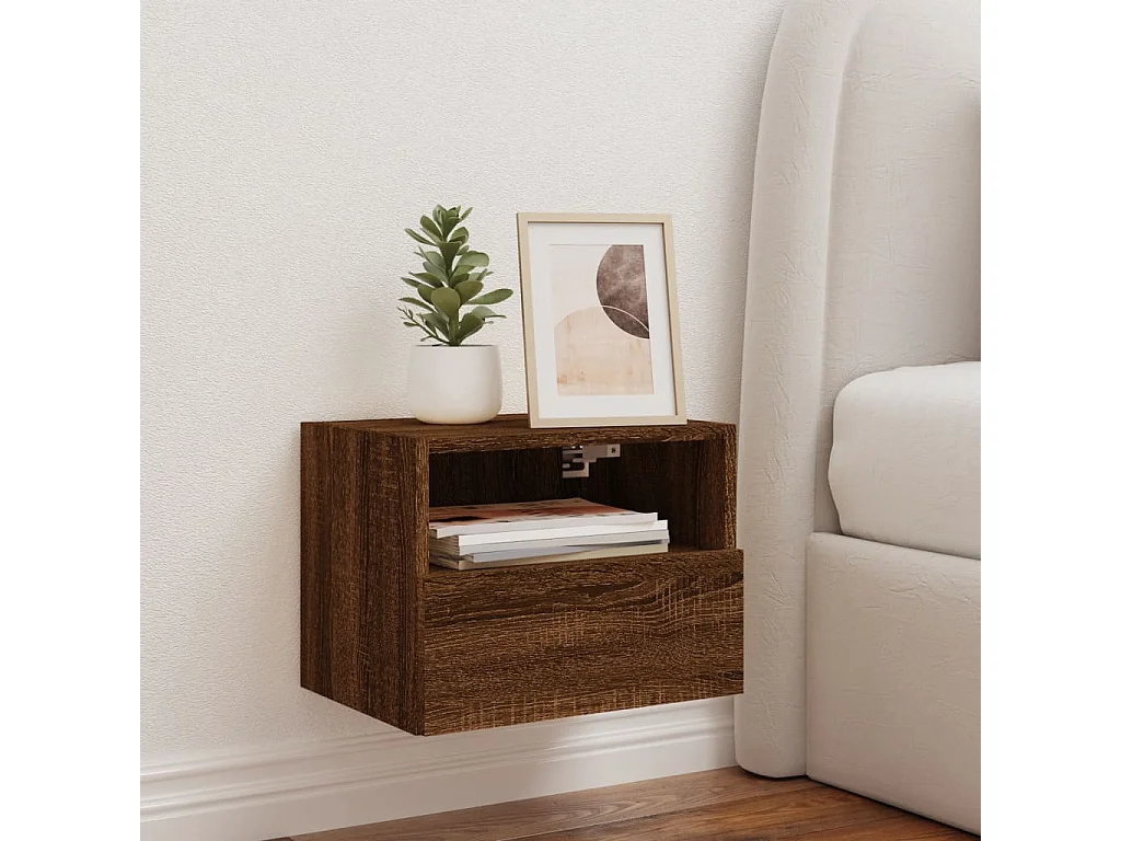 Meuble TV mural chêne marron 40x30x30 cm bois d'ingénierie WET6872