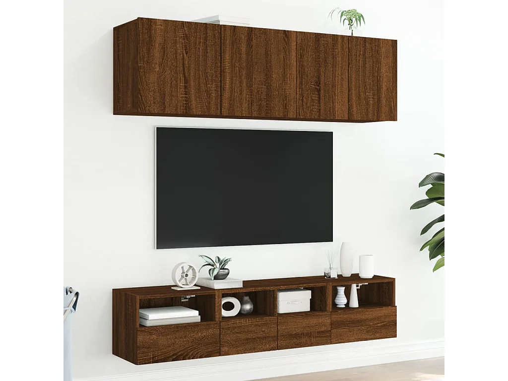Meuble TV mural chêne marron 40x30x30 cm bois d'ingénierie WET6872