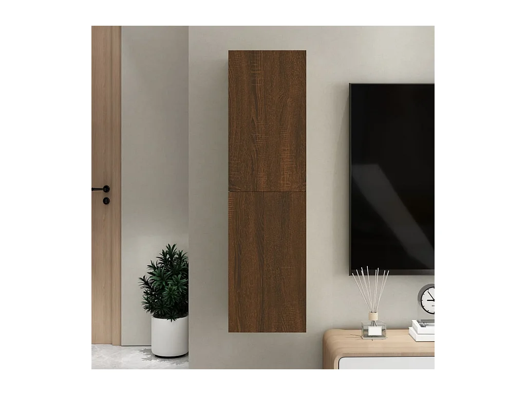 Meuble TV mural Chêne marron 30,5x30x110 cm WET2945