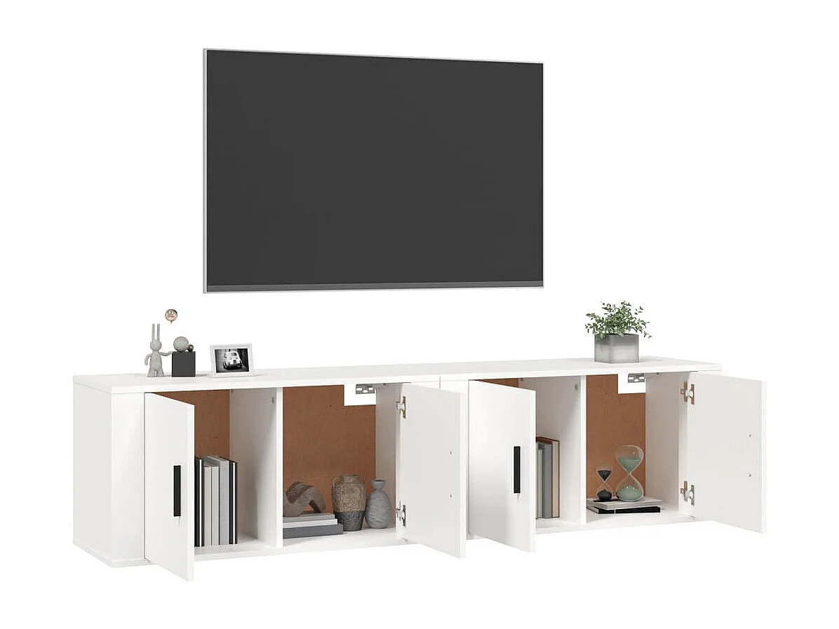 Muebles para TV de pared 2 uds blanco 80x34,5x40 cm ES89667