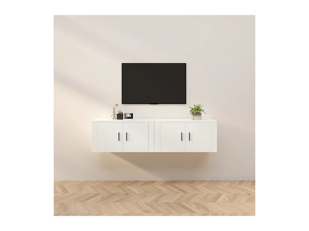 Meubles TV muraux 2 pcs blanc 80x34,5x40 cm WET6806