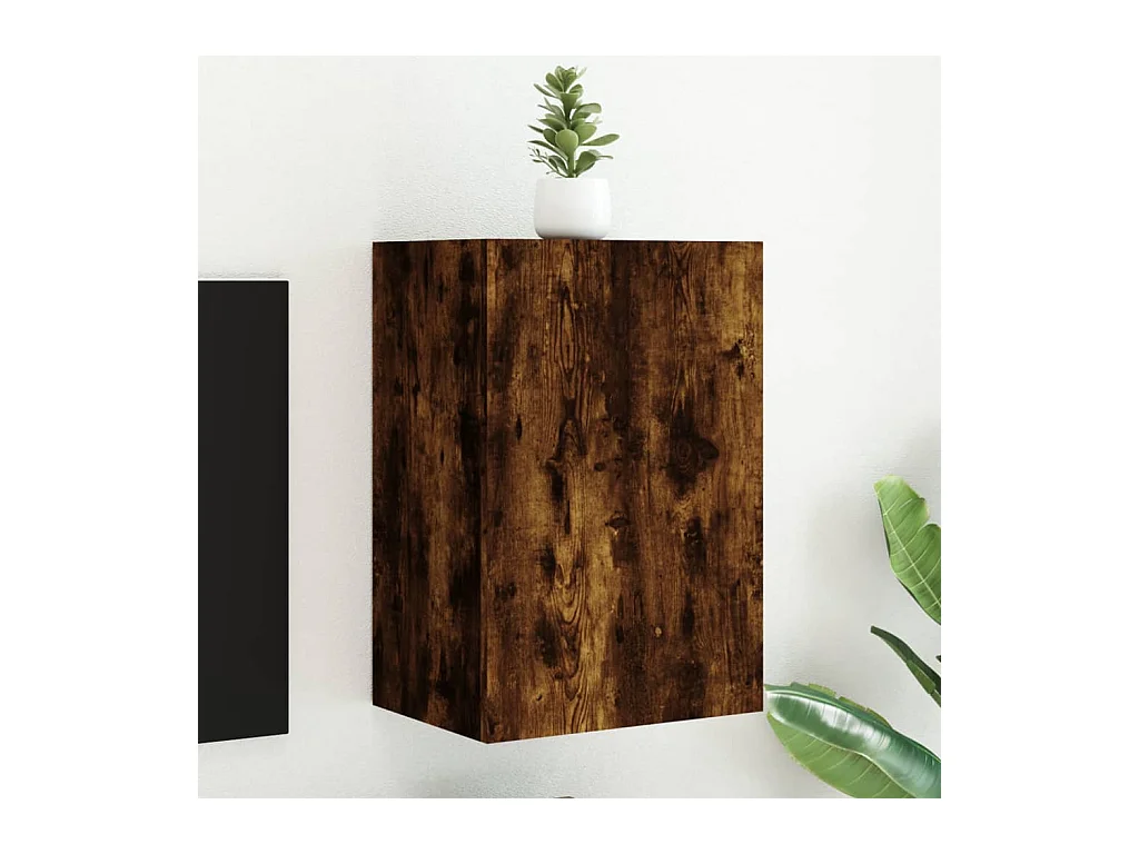Meuble TV mural chêne fumé 40,5x30x60 cm bois d'ingénierie WET3147