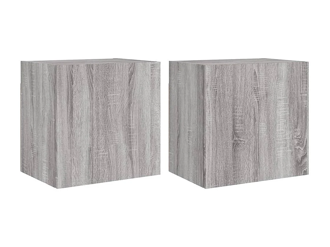 Meubles TV muraux 2pcs sonoma gris 40,5x30x40cm bois ingénierie WET6740