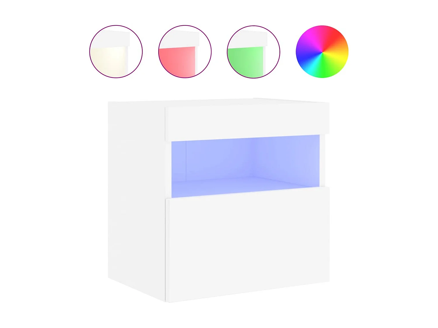 Mueble TV de pared con luces LED blanco 40x30x40 cm ES10186