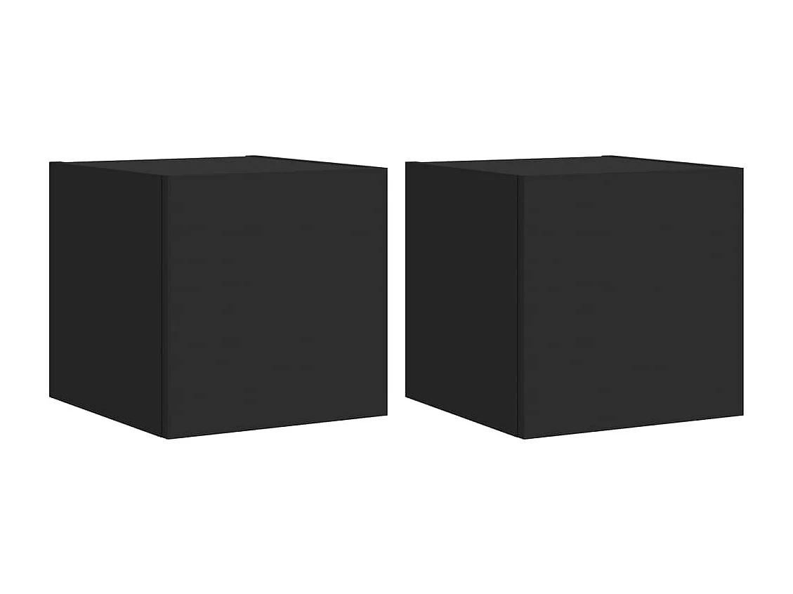 Móveis de parede p/ TV com luzes LED 2 pcs 30,5x35x30 cm preto PT383401