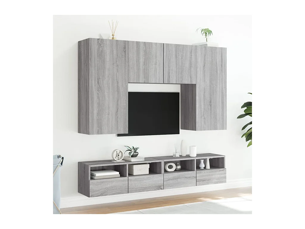TV-Wandschrank,TV-Hängeschrank Grau Sonoma 80x30x30 cm Holzwerkstoff -gkd971870