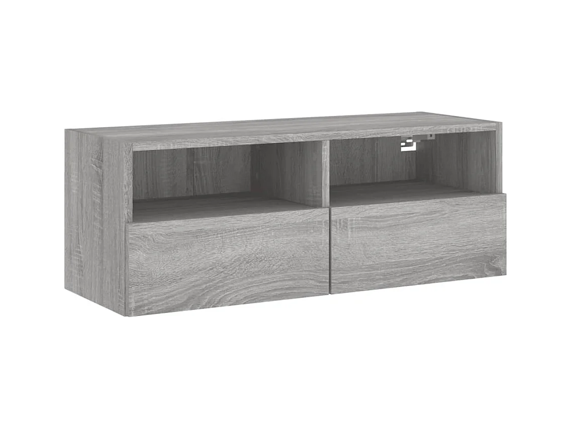 Tv-wandmeubel 80x30x30 cm bewerkt hout grijs sonoma eikenkleur NL918801