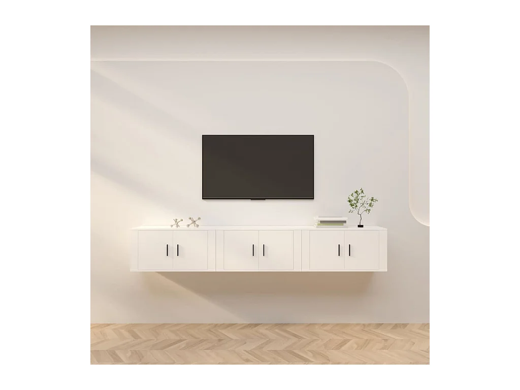 Meubles TV muraux 3 pcs blanc 80x34,5x40 cm WET1665