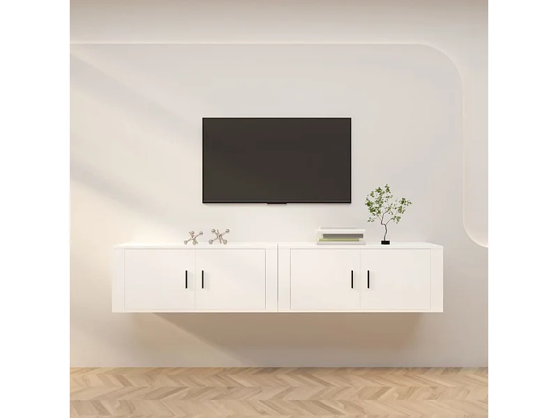 Meubles TV muraux 2 pcs blanc 100x34,5x40 cm WET3281