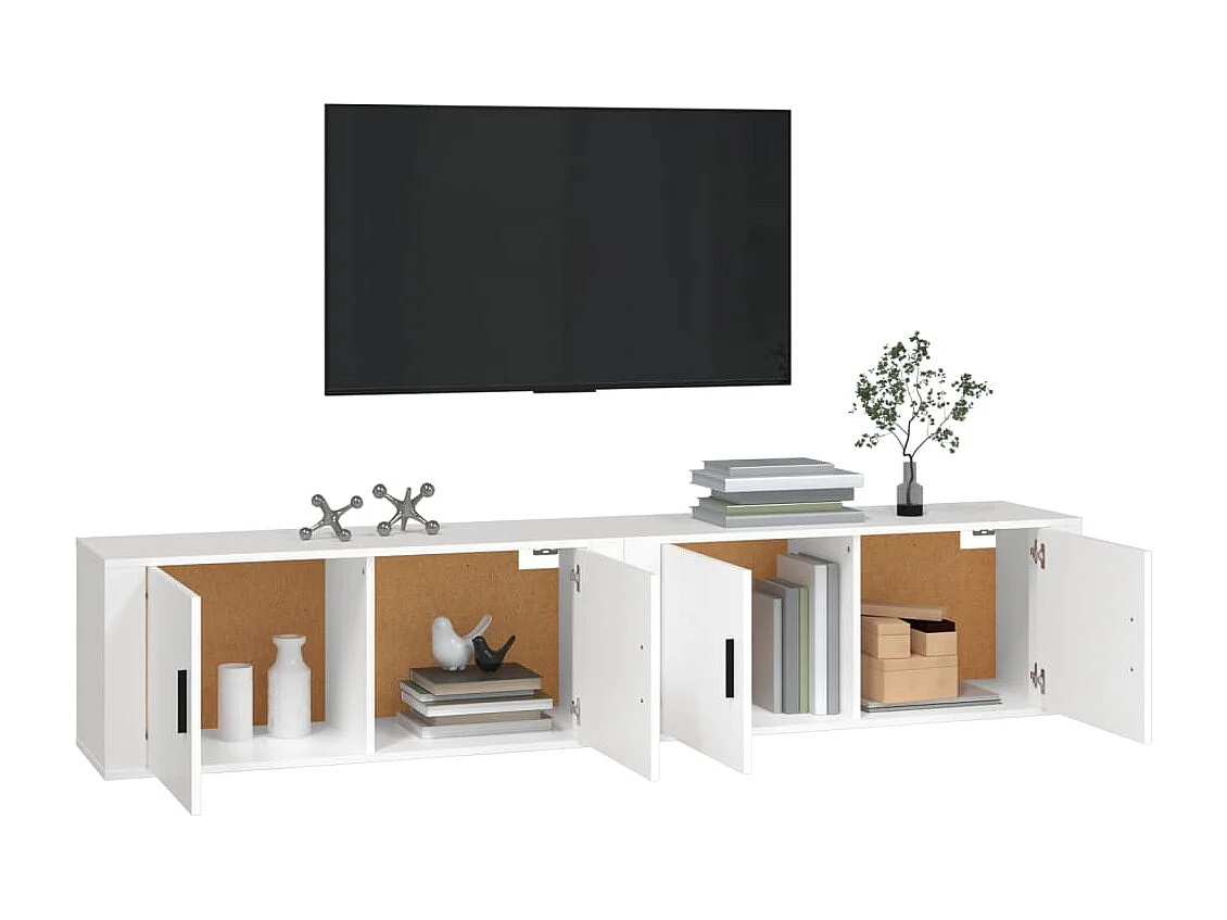 Meubles TV muraux 2 pcs blanc 100x34,5x40 cm WET3281