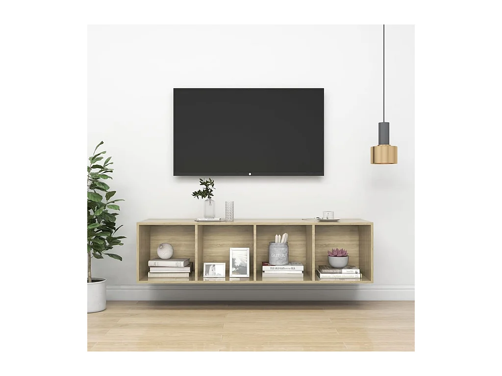 Meuble TV mural Chêne sonoma 37x37x142,5 cm Aggloméré WET4405
