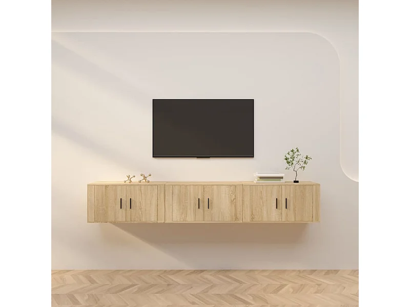 Meubles TV muraux 3 pcs chêne sonoma 80x34,5x40 cm WET8559