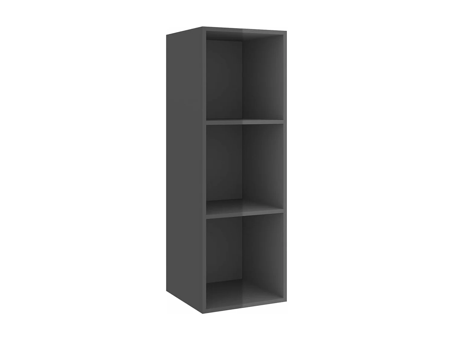 TV-Wandschrank,TV-Hängeschrank Hochglanz-Grau 37x37x107 cm Holzwerkstoff -gkd78931
