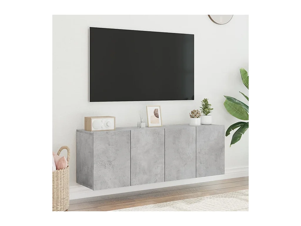 Tv-meubels 2 st wandgemonteerd 60x30x41 cm betongrijs NL285025