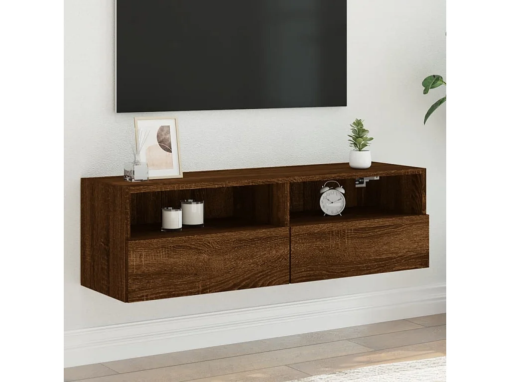 TV-Wandschrank,TV-Hängeschrank Braun Eiche-Optik 100x30x30 cm Holzwerkstoff -gkd479555