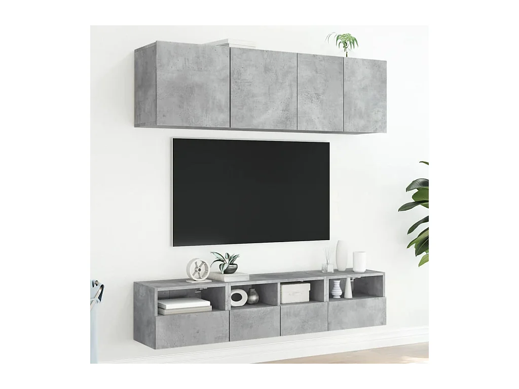 Tv-wandmeubels 2 st 40x30x30 cm bewerkt hout betongrijs NL797819