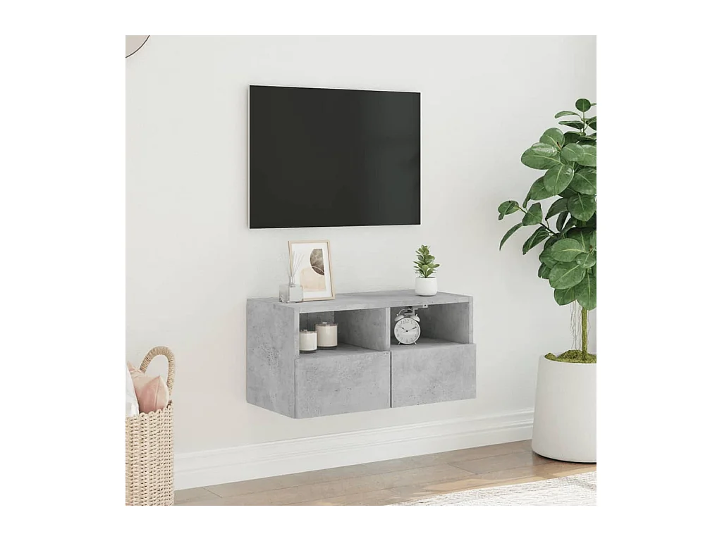 Tv-wandmeubel 60x30x30 cm bewerkt hout betongrijs NL732621